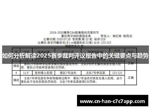 如何分析解读2025赛季裁判评议报告中的关键要点与趋势